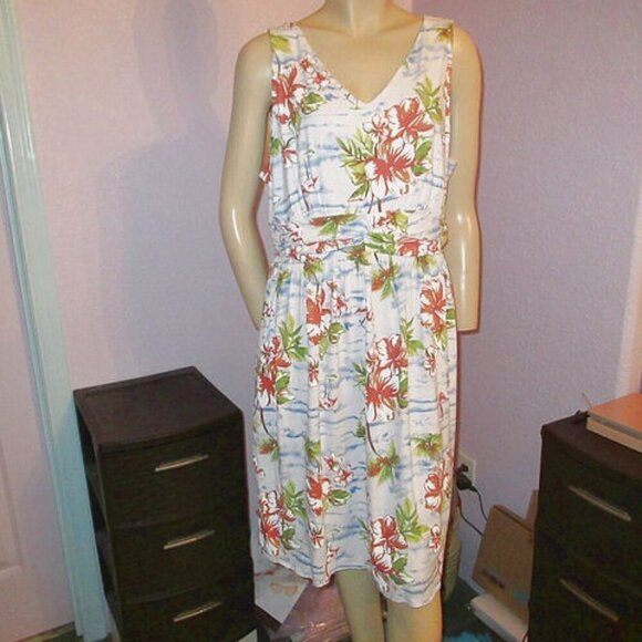 Fresh Produce FLAMINGO Flea Market Size 2X DRESS Sleeveless POCKETS V-Neck TANK - Picture 1 of 11